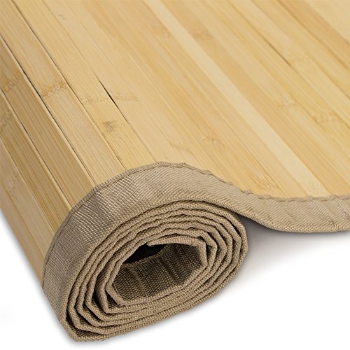 Homestyle4u 247, Bambusteppich Hell, Bambusmatte Rutschfest Mit Bordüre, Natur, 80 x 240 CM von Homestyle4u