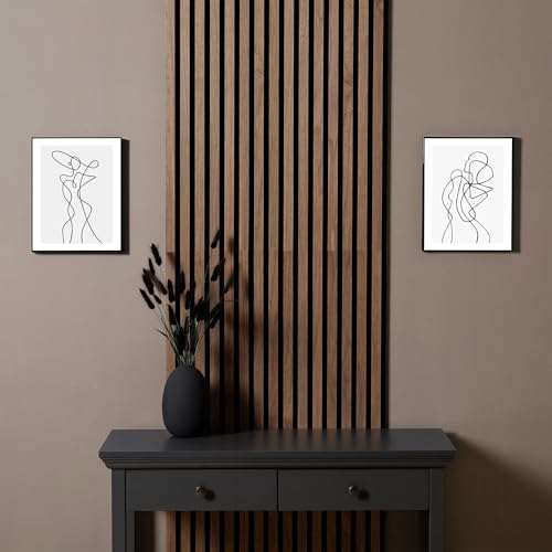 Homestyle4u 2623, Akustikpaneele 2er Set je 60 x 120 cm in Holzoptik Eiche Braun 3D Wandverkleidung Wandpaneele auf Filz von Homestyle4u