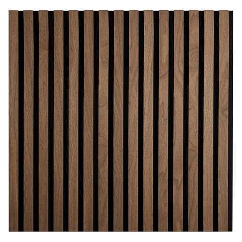 Homestyle4u 2657, Akustikpaneele Holz 60x60 cm 1 Paneele Dunkelbraun Wandpaneele Wandverkleidung Akustik Dekorpaneele von Homestyle4u