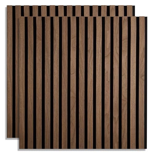 Homestyle4u 2658, Akustikpaneele Holz 60x60 cm 2 Paneele Dunkelbraun Wandpaneele Wandverkleidung Akustik Dekorpaneele von Homestyle4u