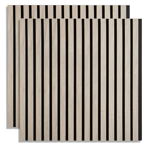 Homestyle4u Wandpaneele 60x60 cm Akustikpaneele Grau Wandverkleidung innen 2 Paneele Wand Holz Dekorpaneele MDF von Homestyle4u