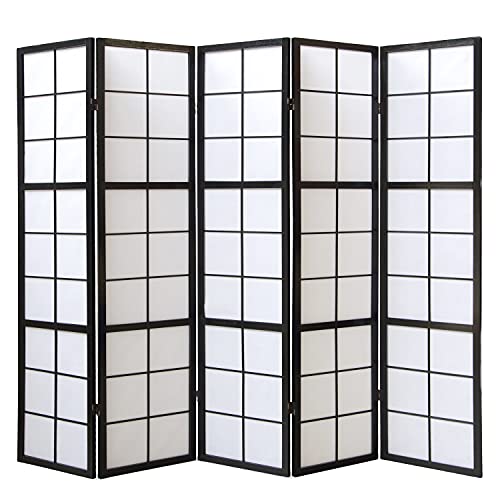 Homestyle4u Raumteiler Trennwand Holz Paravent Innen 5 teilig Shoji Reispapier Weiß Rahmen Schwarz Sichtschutz Homestyle4u Raumteiler Trennwand Holz Paravent Innen 5 teilig Shoji Reispapier Weiß Rahmen Schwarz Sichtschutz von Homestyle4u
