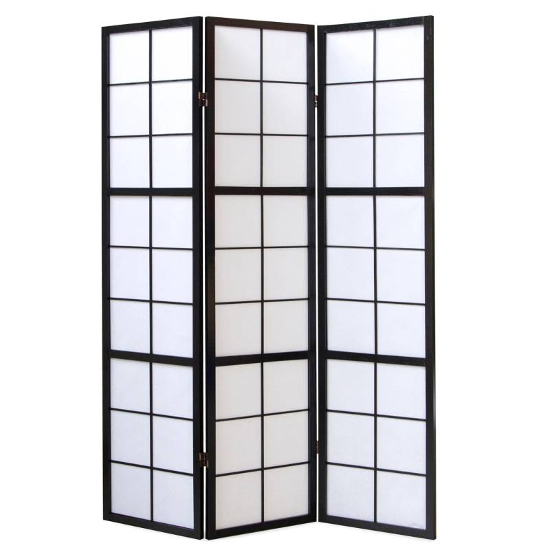 Homestyle4u 3-tlg. Paravent Shoji in Schwarz 132x175 cm 281 von Homestyle4u