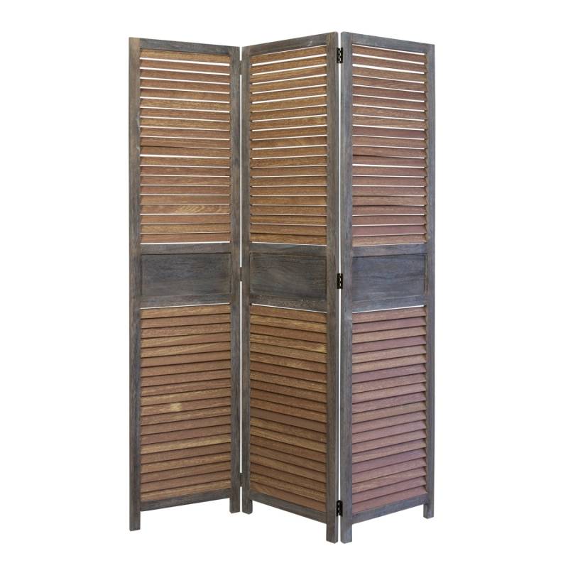 Homestyle4u 3-tlg. Paravent in Braun 120x170 cm 1364 von Homestyle4u