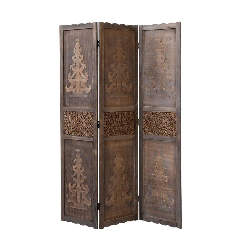 Homestyle4u 3-tlg. Paravent in Braun 120x170 cm 1890 von Homestyle4u