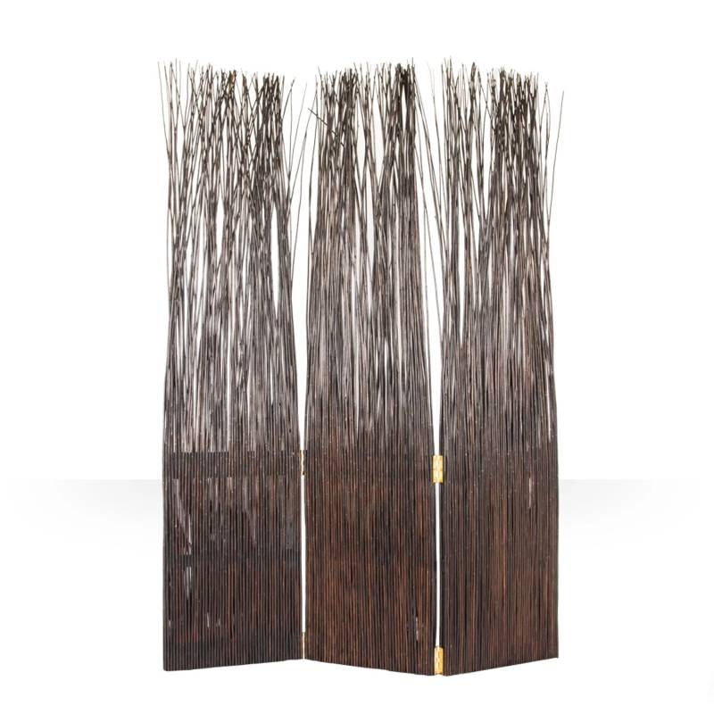Homestyle4u 3-tlg. Paravent in Braun 120x170 cm 974 von Homestyle4u