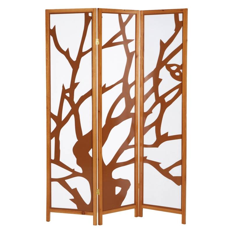 Homestyle4u 3-tlg. Paravent in Braun 130x175 cm 893 von Homestyle4u