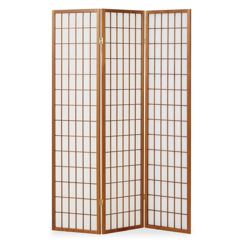 Homestyle4u 3-tlg. Paravent in Braun 132x175 cm 161 von Homestyle4u