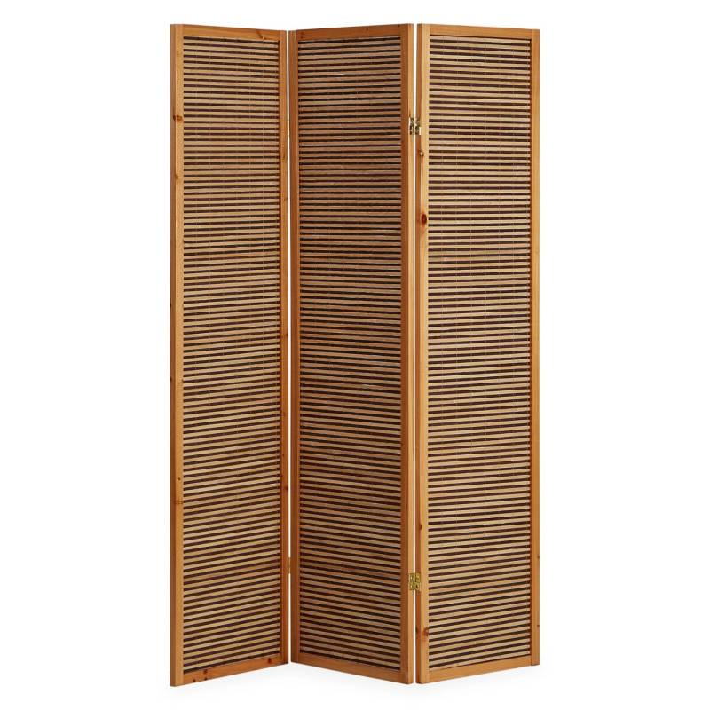 Homestyle4u 3-tlg. Paravent in Braun 132x175 cm 381 von Homestyle4u