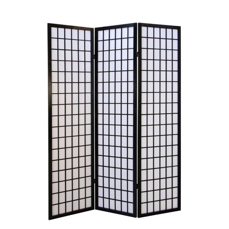 Homestyle4u 3-tlg. Paravent in Schwarz 132x175 cm 162 von Homestyle4u