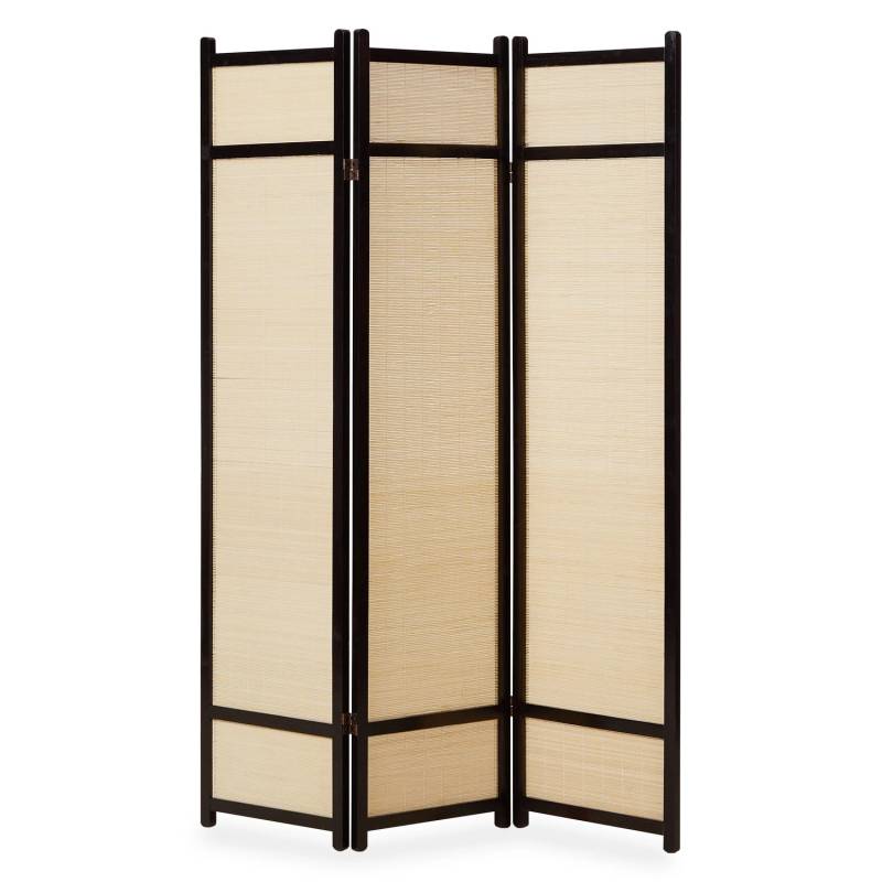 Homestyle4u 3-tlg. Paravent in Schwarz 132x175 cm 385 von Homestyle4u