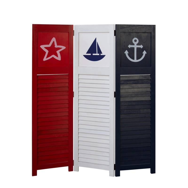 Homestyle4u 3-tlg. Paravent in Weiß 105x130 cm 1824 von Homestyle4u