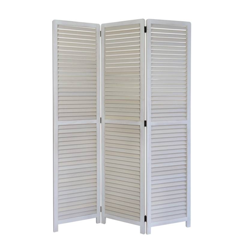 Homestyle4u 3-tlg. Paravent in Weiß 120x170 cm 1357 von Homestyle4u