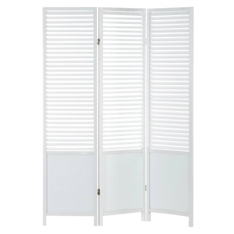 Homestyle4u 3-tlg. Paravent in Weiß 130x175 cm 892 von Homestyle4u