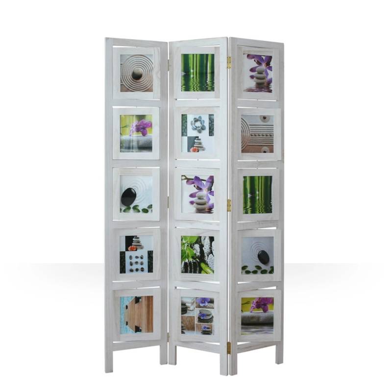 Homestyle4u 3-tlg. Paravent in Weiß 93x161 cm 762 von Homestyle4u