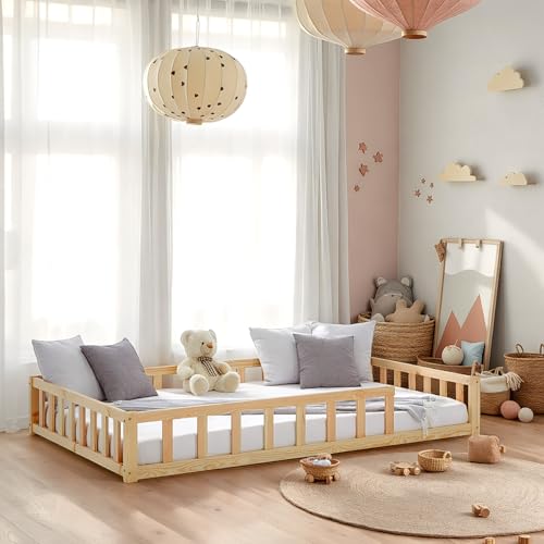 Homestyle4u Bodenbett 120x200 Natur Montessori Kinder Holzbett Kinderbett mit Rausfallschutz Matratze Lattenrost Homestyle4u Bodenbett 120x200 Natur Montessori Kinder Holzbett Kinderbett mit Rausfallschutz Matratze Lattenrost von Homestyle4u