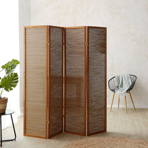 Homestyle4u Paravent Raumteiler Innen 4 teilig Sichtschutz Trennwand Bambus Holz Braun Homestyle4u Paravent Raumteiler Innen 4 teilig Sichtschutz Trennwand Bambus Holz Braun von Homestyle4u