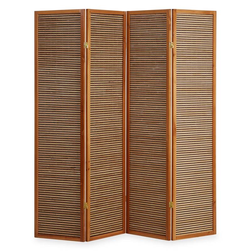 Homestyle4u 4-tlg. Paravent in Braun 176x175 cm 382 von Homestyle4u