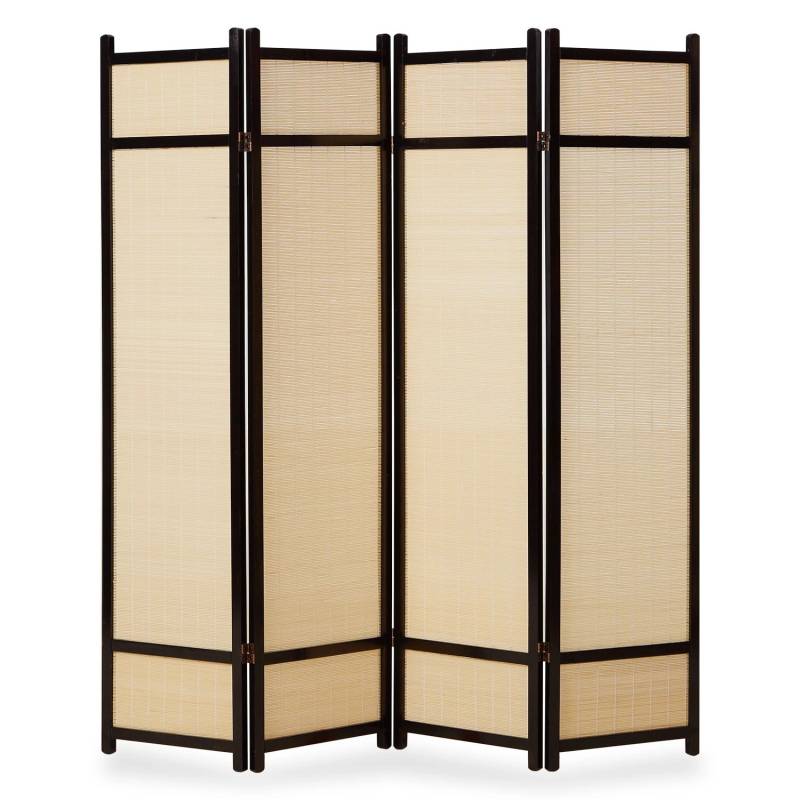 Homestyle4u 4-tlg. Paravent in Schwarz 176x175 cm 386 von Homestyle4u
