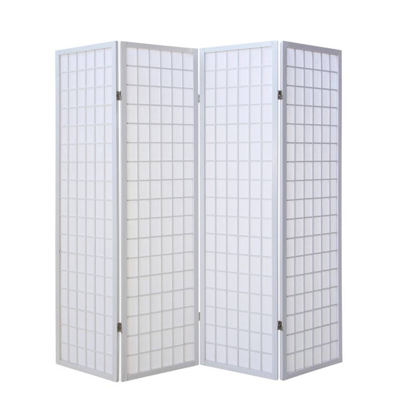 Homestyle4u 4-tlg. Paravent in Weiß 176x175 cm 261 von Homestyle4u