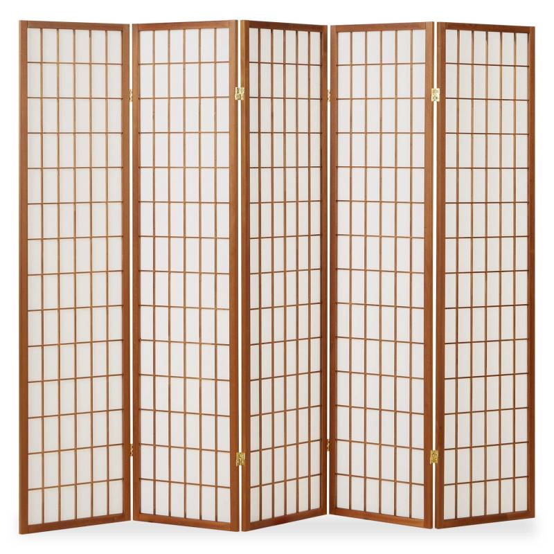 Homestyle4u 5-tlg. Paravent in Braun 220x175 cm 165 von Homestyle4u