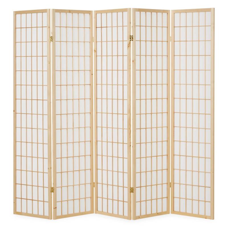 Homestyle4u 5-tlg. Paravent in Braun 220x175 cm 76 von Homestyle4u