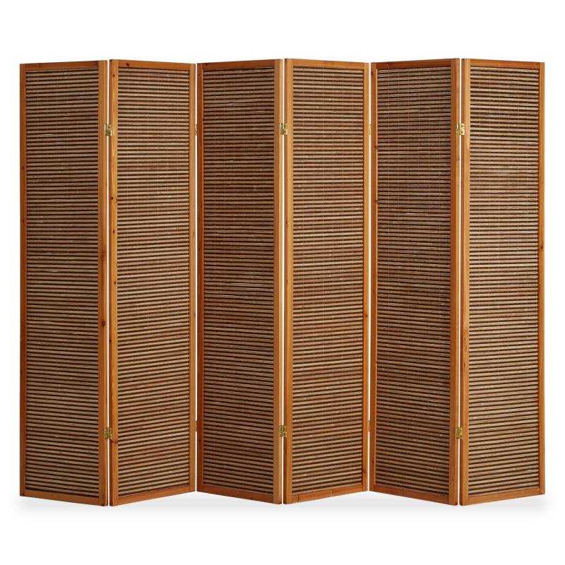 Homestyle4u 6-tlg. Paravent in Braun 264x175 cm 384 von Homestyle4u