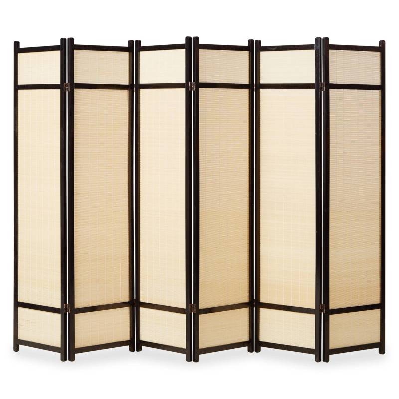 Homestyle4u 6-tlg. Paravent in Schwarz 264x175 cm 388 von Homestyle4u