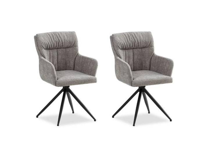 Homestyle4u ARMLEHNENSTUHL, Grau, 2-Sitzer, 57x89x60 cm, Esszimmer, Stühle, Esszimmerstühle, Armlehnenstühle von Homestyle4u