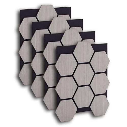 Homestyle4u Akustikpaneele Holz 76x62 cm 4 Stück Hexagon Akustikplatten Schallschutz Wandpaneele 3D Schalldämmung Grau Homestyle4u Akustikpaneele Holz 76x62 cm 4 Stück Hexagon Akustikplatten Schallschutz Wandpaneele 3D Schalldämmung Grau von Homestyle4u