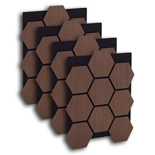 Homestyle4u Akustikpaneele Holz 76x62 cm 4 Stück Hexagon Akustikplatten Schallschutz Wandpaneele Schalldämmung Braun Homestyle4u Akustikpaneele Holz 76x62 cm 4 Stück Hexagon Akustikplatten Schallschutz Wandpaneele Schalldämmung Braun von Homestyle4u