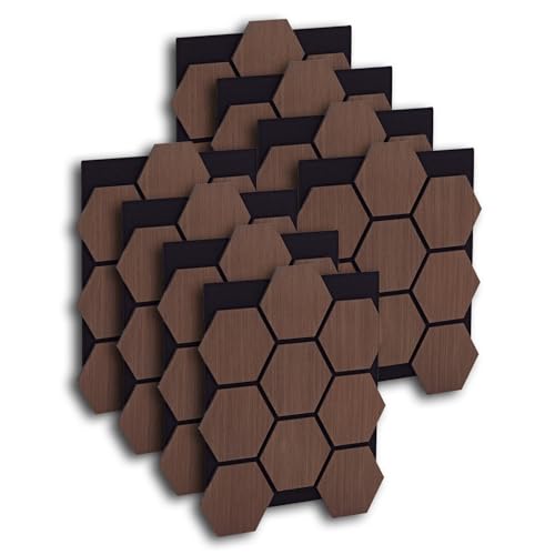 Homestyle4u Akustikpaneele Holz 76x62 cm 8 Stück Hexagon Akustikplatten Braun Schallschutz Wandpaneele Schalldämmung Homestyle4u Akustikpaneele Holz 76x62 cm 8 Stück Hexagon Akustikplatten Braun Schallschutz Wandpaneele Schalldämmung von Homestyle4u