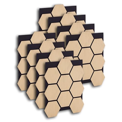 Homestyle4u Akustikpaneele Holz 76x62 cm 8 Stück Hexagon Akustikplatten Schallschutz Wandpaneele Schalldämmung Natur von Homestyle4u