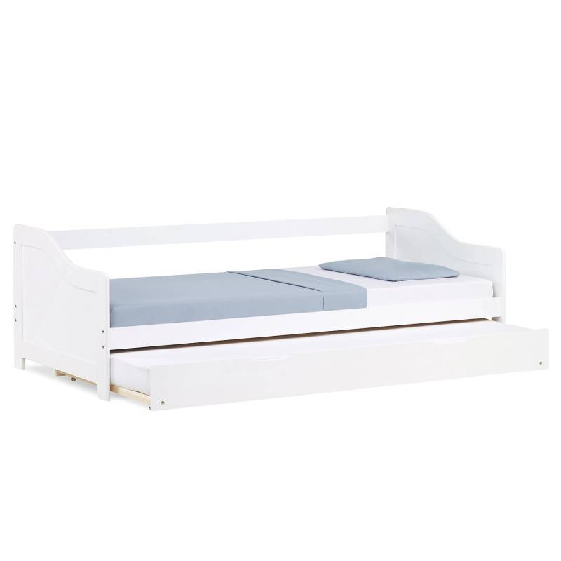 Homestyle4u Ausziehbett 90 x 200 cm Weiß 1420 von Homestyle4u