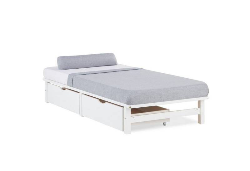 Homestyle4u Bettschubkasten Bettkasten 2er Set Holz Aufbewahrung mit Rollen Bettschublade Bett (2er Set, 2x Bettkasten, 2 St), B/H/T 72 x 12 x 52 cm, Stauraum von Homestyle4u