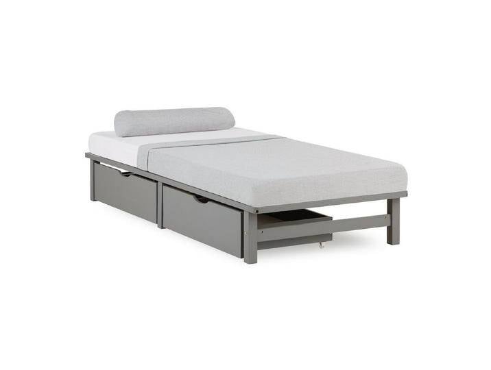Homestyle4u Bettschubkasten Bettkasten 2er Set Holz Aufbewahrung mit Rollen Bettschublade Bett (2er Set, 2x Bettkasten, 2 St), B/H/T 72 x 12 x 52 cm, Stauraum, grau von Homestyle4u