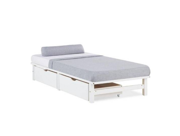 Homestyle4u Bettschubkasten Bettkasten 2er Set Holz Aufbewahrung mit Rollen Bettschublade Bett (2er Set, 2 St., 2 Bettkästen/2x Bettkasten/Schublade), B/H/T 72 x 12 x 52 cm, Stauraum, weiß von Homestyle4u
