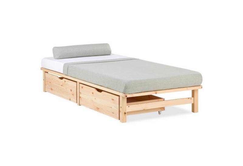 Homestyle4u Bettschubkasten Bettkasten 2er Set Holz Aufbewahrung mit Rollen Bettschublade Bett (2er Set, 2x Bettkasten, 2 St), B/H/T 72 x 12 x 52 cm, Stauraum von Homestyle4u