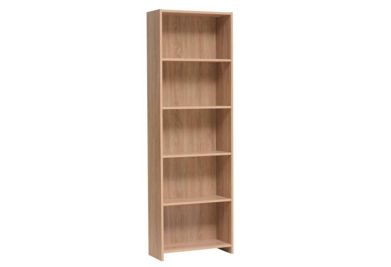 Homestyle4u Bücherregal Regal 3 oder 5 Fächer Eiche Braun Bücherschrank Holz Massiv Regal von Homestyle4u