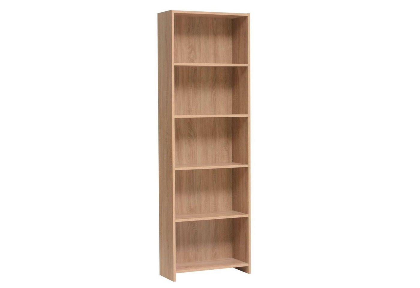 Homestyle4u Bücherregal Regal Bücherregal 3 oder 5 Fächer Eiche Braun Bücherschrank Holz Massi von Homestyle4u