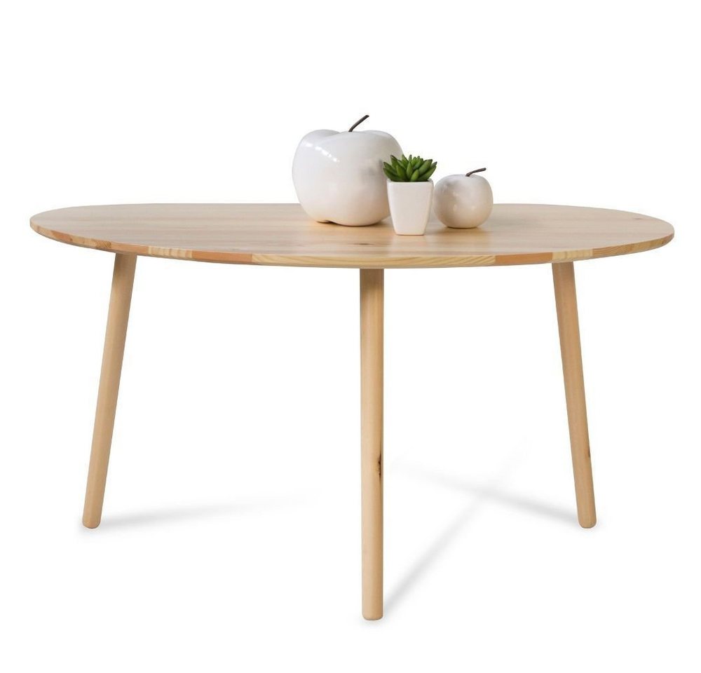 Homestyle4u Couchtisch Couchtisch Natur Holztisch Nierentisch Kiefer Beistelltisch von Homestyle4u