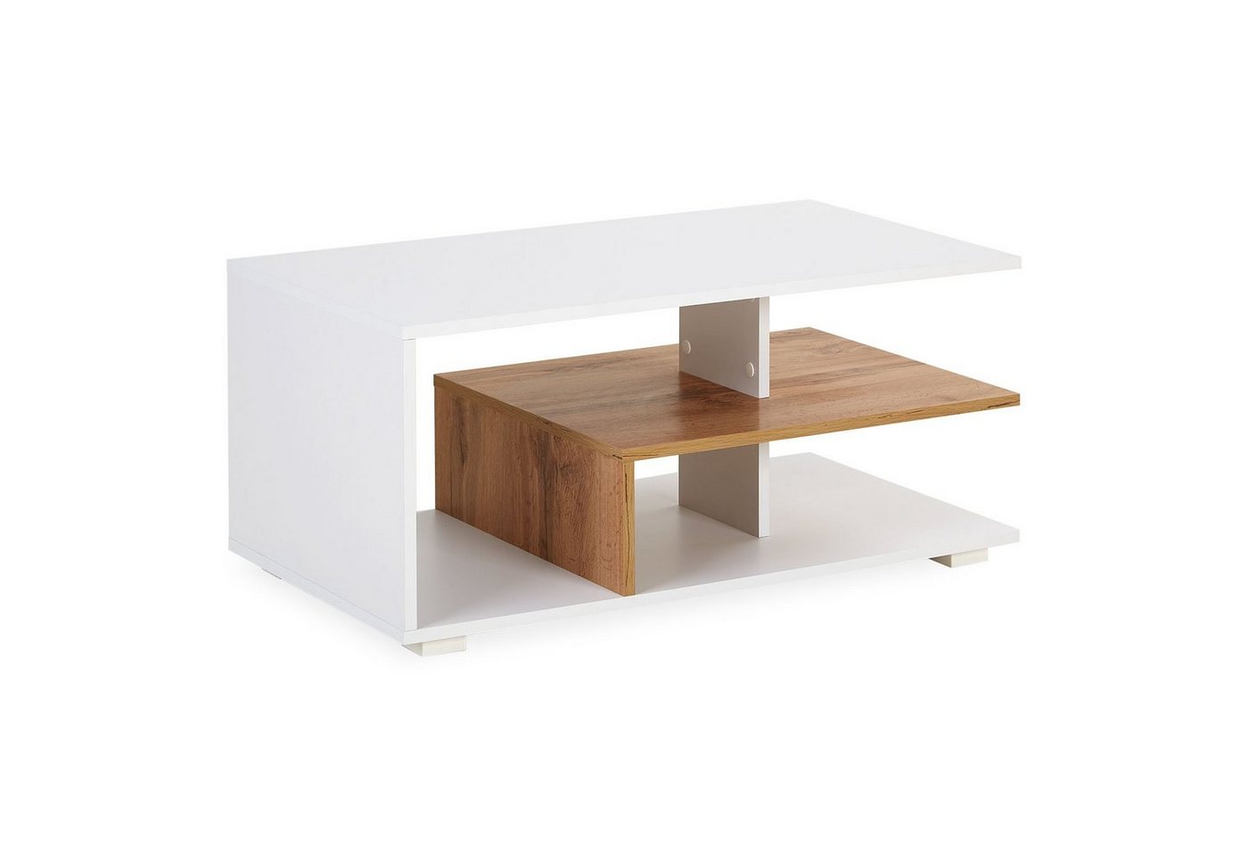 Homestyle4u Couchtisch Couchtisch Tisch Weiß Holz Eiche Beistelltisch (kein Set) von Homestyle4u