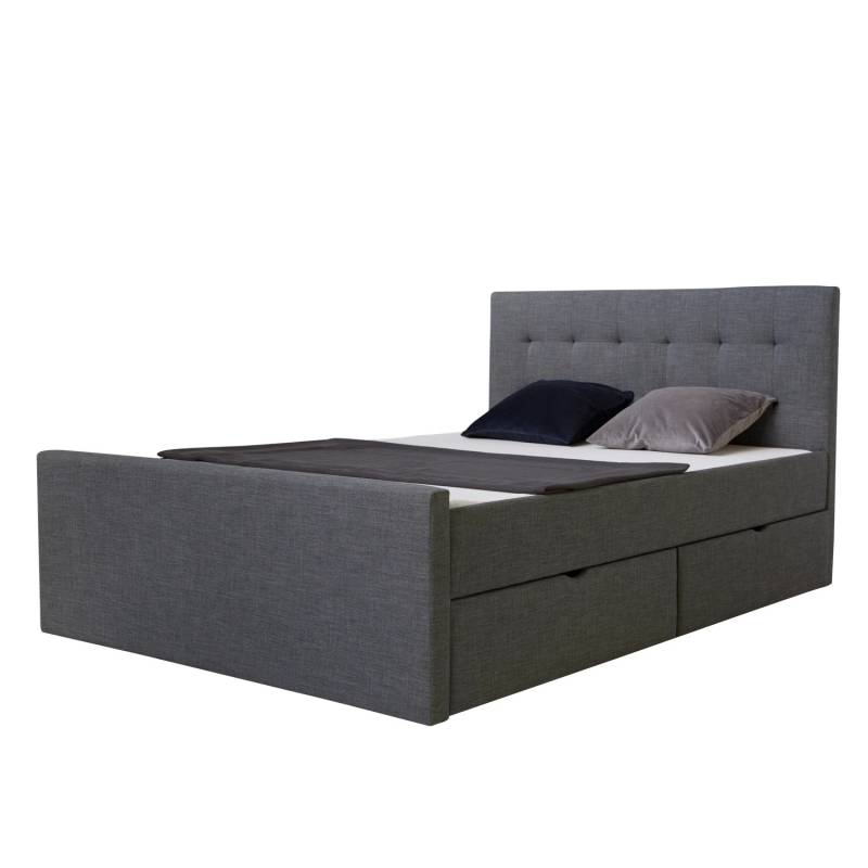 Homestyle4u Doppelbett 140x200 Polsterbett in Grau 1883 von Homestyle4u