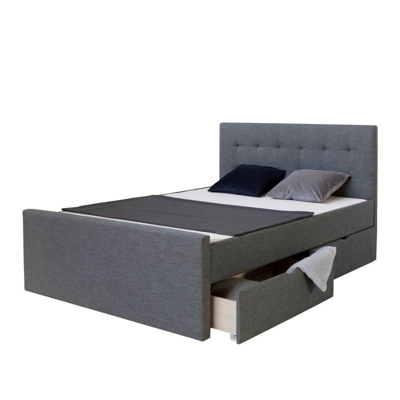 Homestyle4u Doppelbett 180x200 Polsterbett in Grau 1959 von Homestyle4u