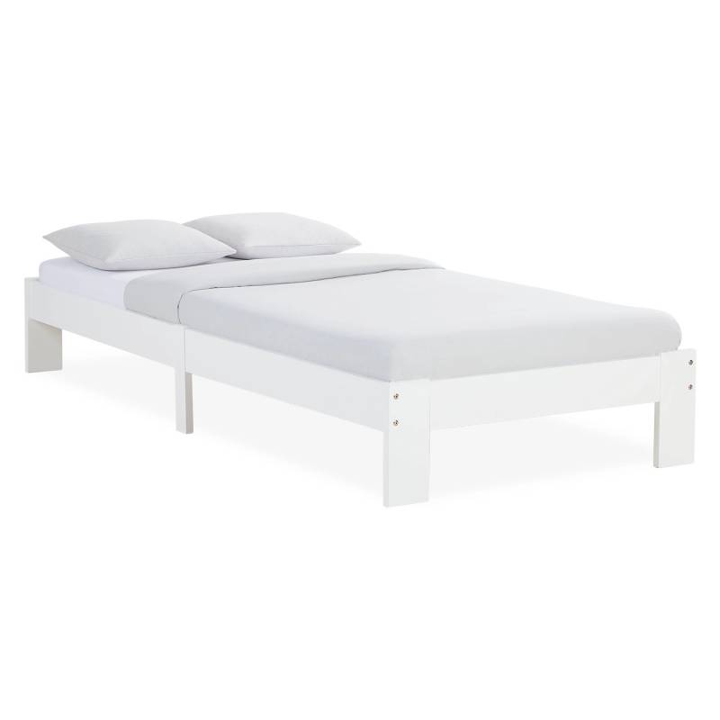 Homestyle4u Einzelbett 90 x 200 cm mit Lattenrost in Weiß 2521 von Homestyle4u