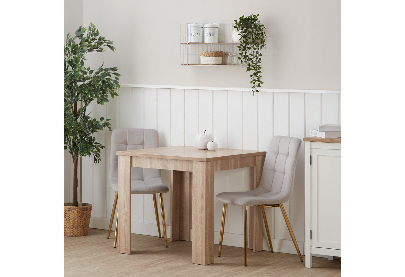 Homestyle4u Esstisch Esszimmertisch Holztisch Küchentisch Massiv Weiß / Eiche klein Küche, 80x80 Homestyle4u Esstisch Esszimmertisch Holztisch Küchentisch Massiv Weiß / Eiche klein Küche, 80x80 von Homestyle4u