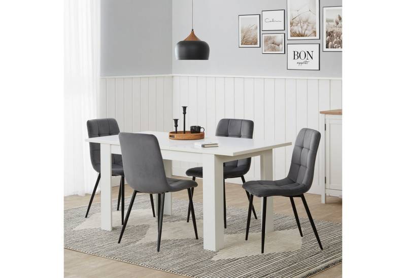 Homestyle4u Esstisch Esszimmertisch Holztisch Küchentisch Massiv Weiß / Eiche klein Küche, 120x80, ausziehbar/erweiterbar Homestyle4u Esstisch Esszimmertisch Holztisch Küchentisch Massiv Weiß / Eiche klein Küche, 120x80, ausziehbar/erweiterbar von Homestyle4u