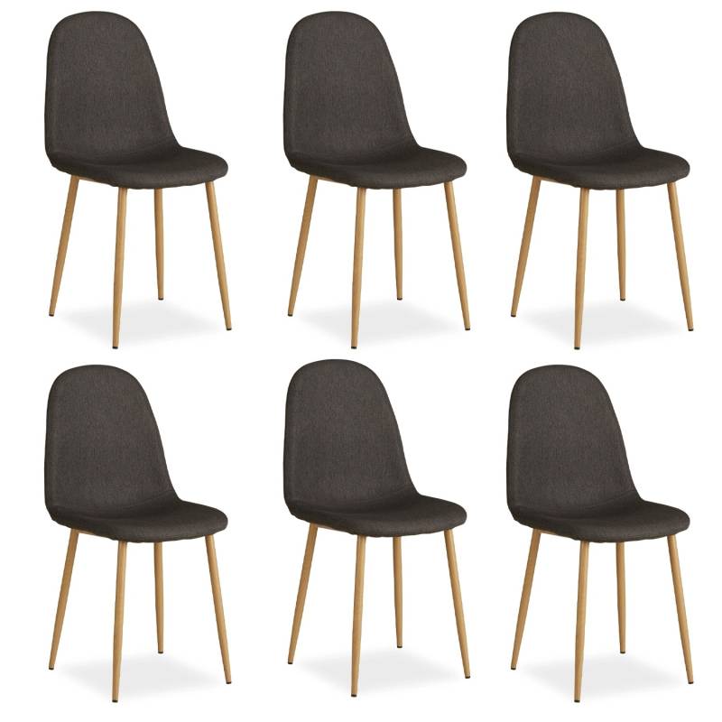 Homestyle4u Esszimmerstuhl 6er Set in Anthrazit 2341 von Homestyle4u