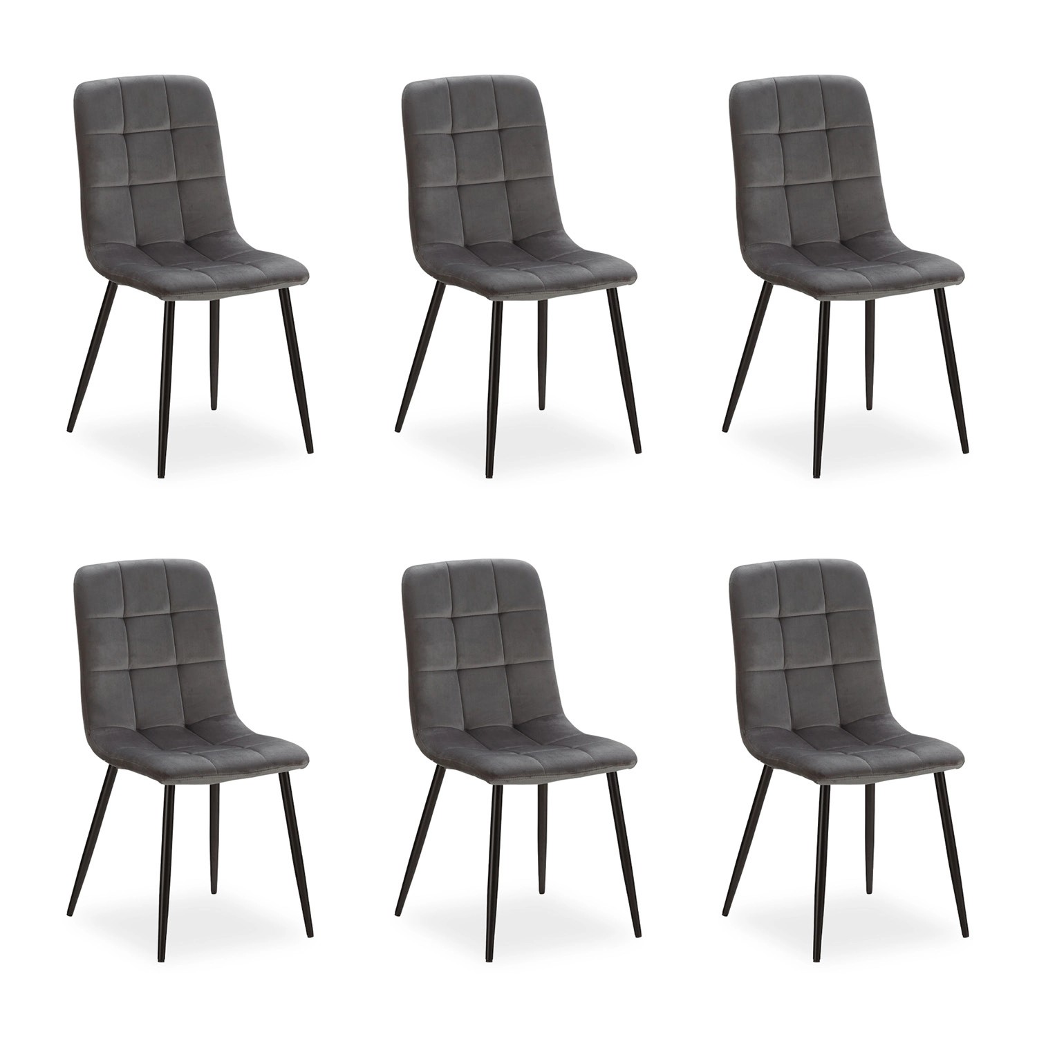 Homestyle4u Esszimmerstuhl 6er Set in Anthrazit Samt 2329 Homestyle4u Esszimmerstuhl 6er Set in Anthrazit Samt 2329 von Homestyle4u