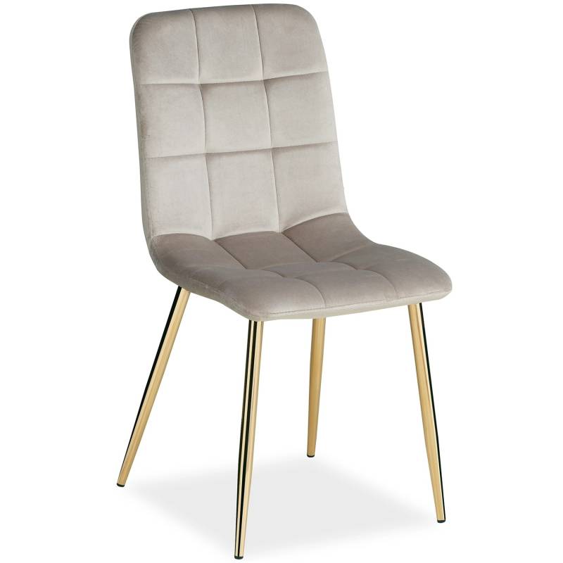 Homestyle4u Esszimmerstuhl in Beige und Gold Samt 2218 von Homestyle4u